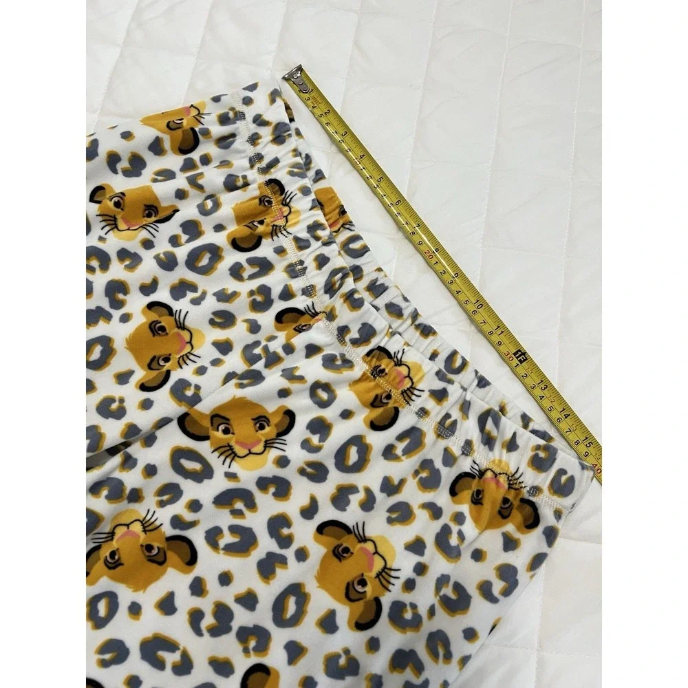 Disney Simba Pajama Set Girls Sz L Leopard Print Lion King Sleepwear Cozy Lounge